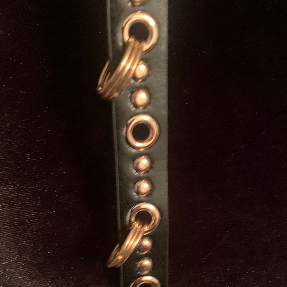 🔥LOW PRICE 🔥NEW- RACHEL ZOE LA NY Chic Black Belt with Gold Rings Belt - Picture 5 of 7
